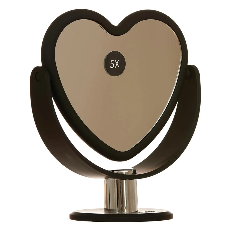 Danielle Creations Heart Vanity Mirror Black 5x Magnified
