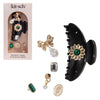 KitschPop Charms & Curved Claw Clip Set Vintage Black