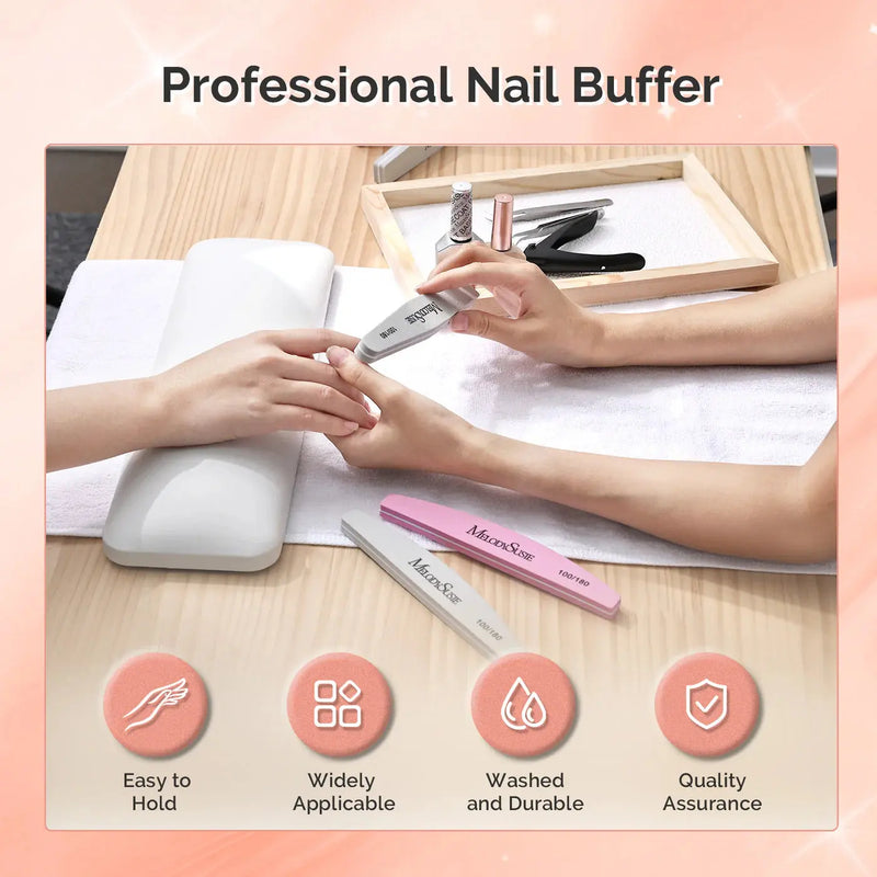 MelodySusie Nail Files and Buffers Set 100/180 Grit 9Pcs