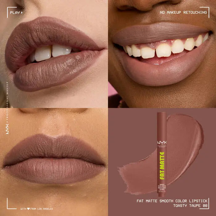 NYX Professional Makeup Fat Matte Smooth Color Lipstick Toasty Taupe