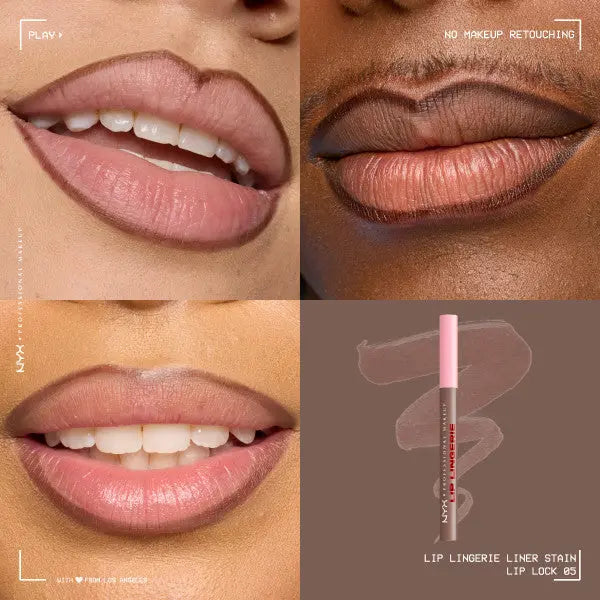 NYX Professional Makeup Lip Lingerie Lip Liner Stain Lip Lock
