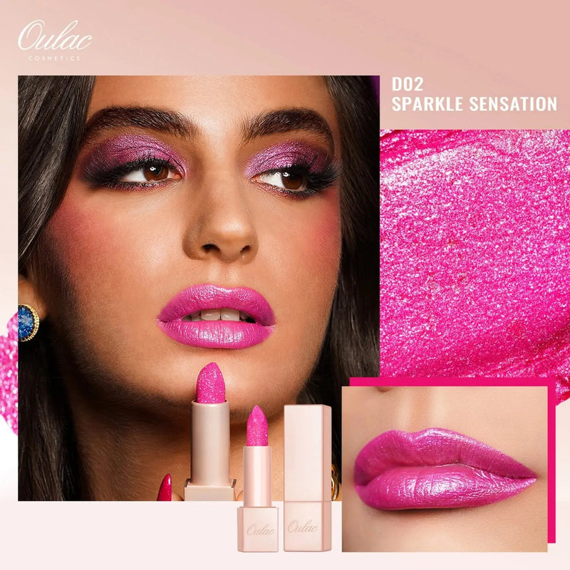 Oulac Infinity Moisture Shine Lipstick D02 Sparkle Sensation