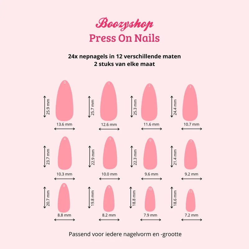 Boozyshop Press On French Nails Black Marble