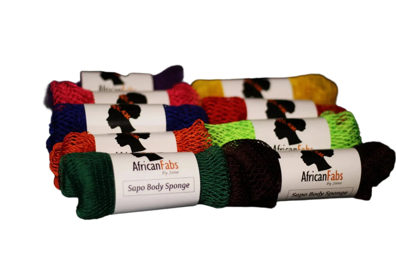 African Fabs African Net Sponge Sapo Light Blue