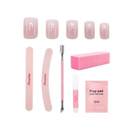 Boozyshop Complete Press On French Nails Set Ombre Soft Pink