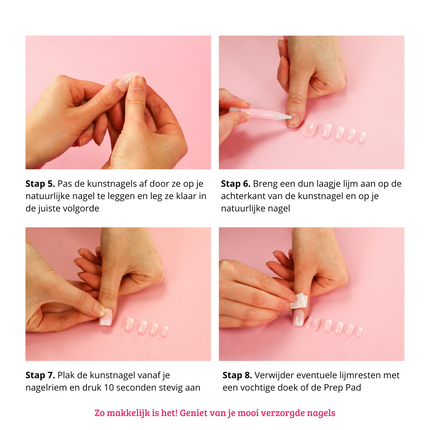 Boozyshop Complete Press On French Nails Set Ombre Soft Pink