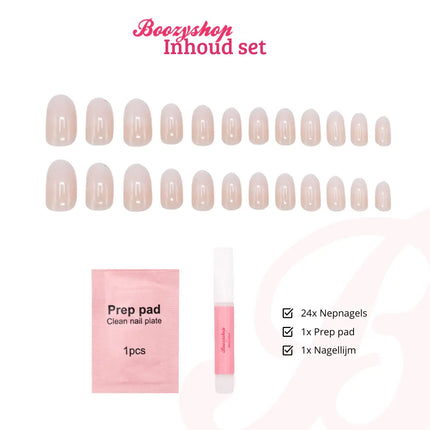 Boozyshop Press On French Nails Ombre Light Pink