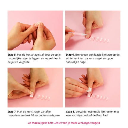 Boozyshop Press On French Nails Ombre Light Pink