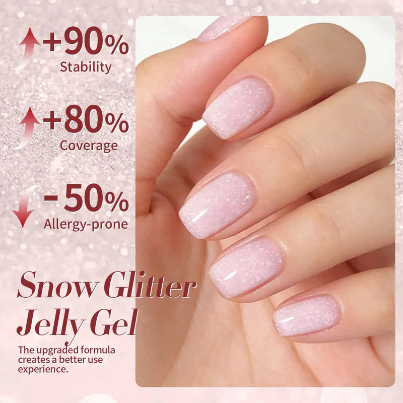 Born Pretty Jelly Nude Snow Glitter Gel JN91
