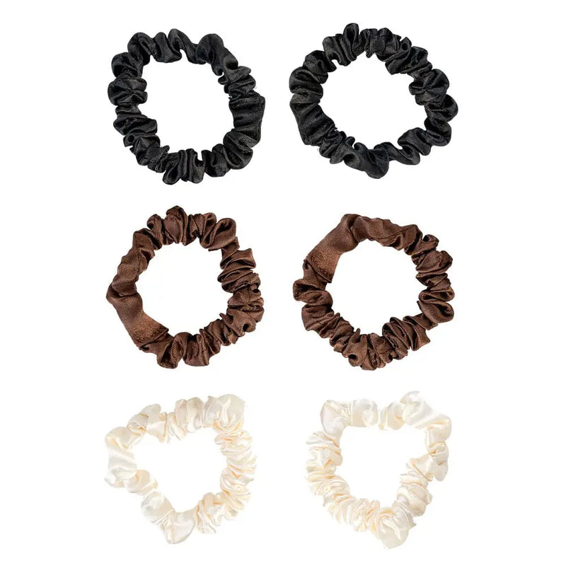 Brushworks Skinny Satin Scrunchies