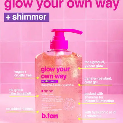 B.tan Glow Your Own Way Shimmer Gradual Self Tan Gel