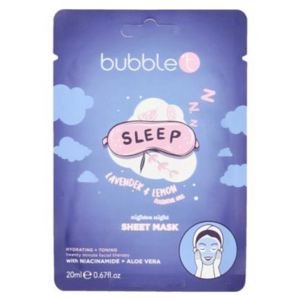 Bubble T Cosmetics Face Sheet Mask In Lavender With Aloe Vera & Niacinamide