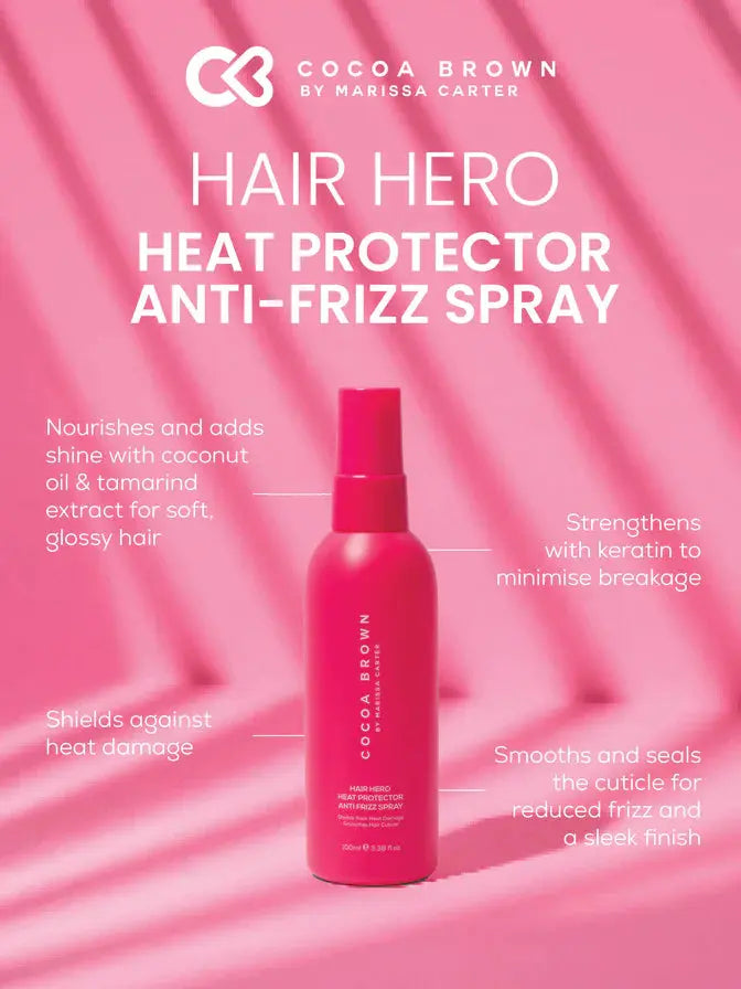 Cocoa Brown Hair Hero Heat Protection Anti Frizz Spray