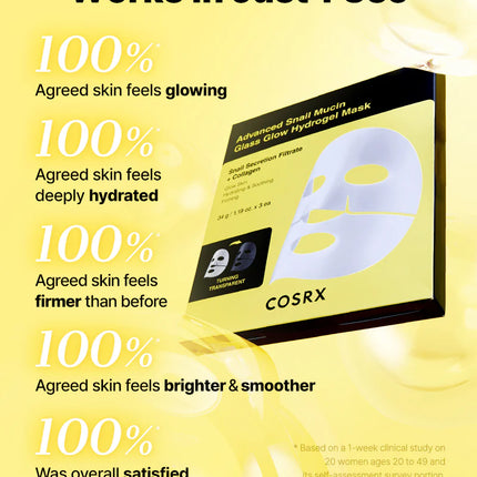 COSRX Advanced Snail Mucin Glass Glow Hydrogel Mask 1 pc