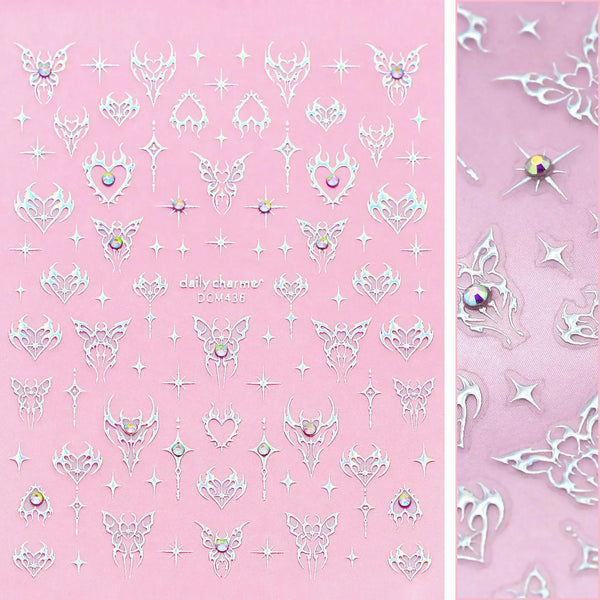 Daily Charme Bejeweled Nail Art Sticker Angelfire Flutter
