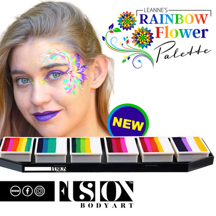 Fusion Body Art Leanne's Rainbow Flower Palette