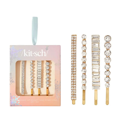 Kitsch All Dressed up Rhinestone Bobby Pins 4 Piece Set