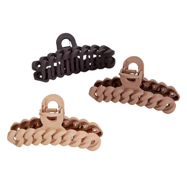 Kitsch Chain Claw Clips 3pc Set Neutrals