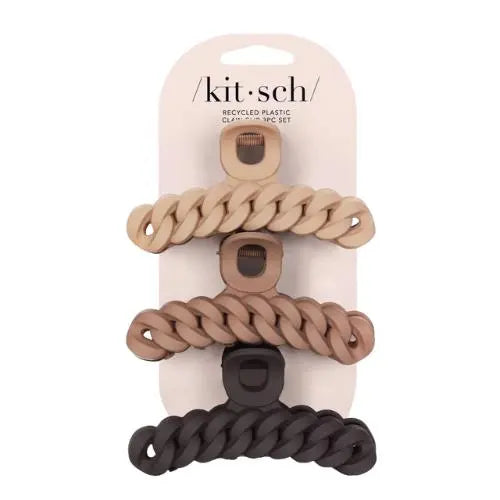 Kitsch Chain Claw Clips 3pc Set Neutrals