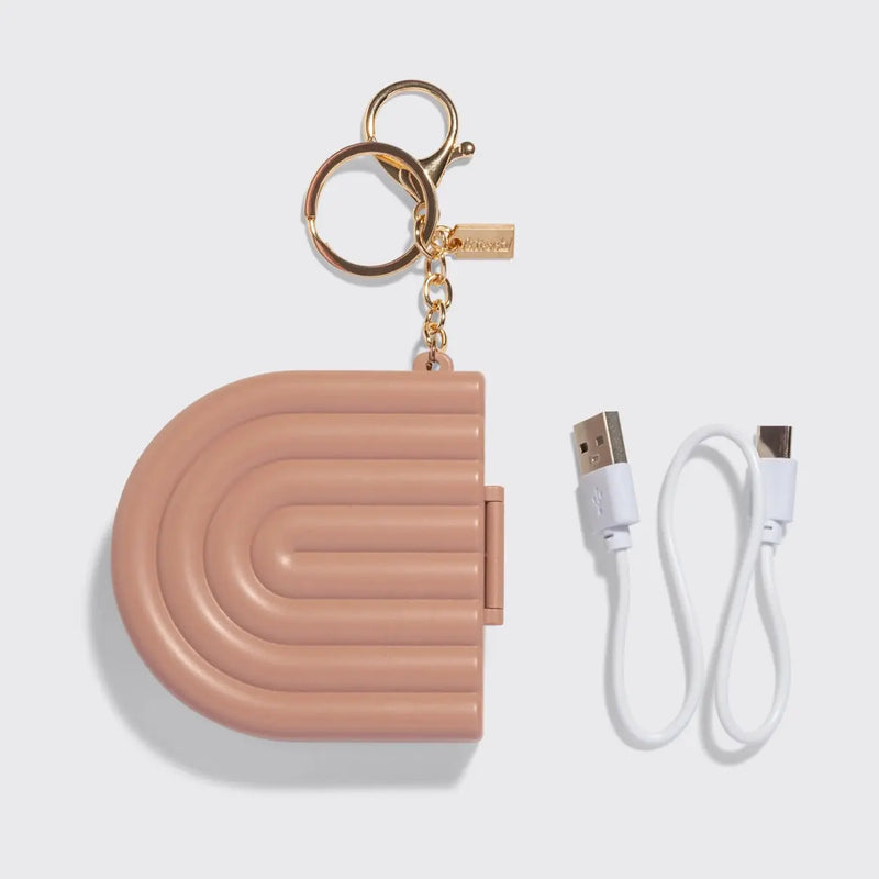 Kitsch Compact Mirror Keychain Terracotta