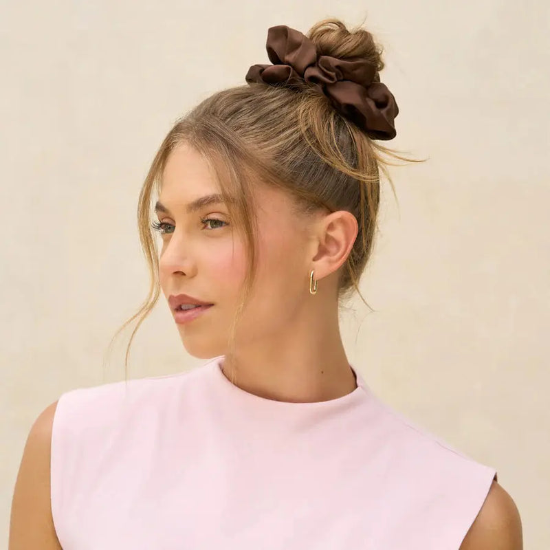 Kitsch Oversized Scrunchies Black & Chocolate
