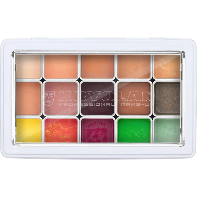 Kryolan Professional Make-up FX Design Color Palette 15 Colors Complexion