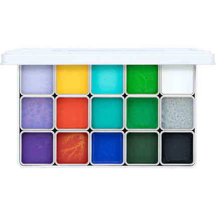 Kryolan Professional Make-up FX Design Color Palette 15 Colors Vivid