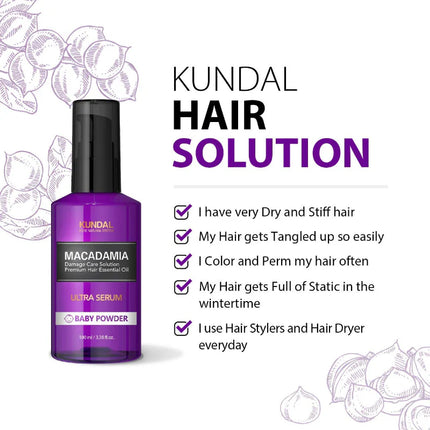 Kundal Macadamia Hair Serum White Musk