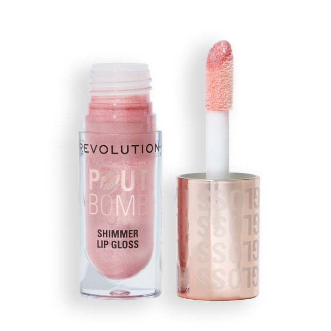 Makeup Revolution Pout Bomb Shimmer Gloss Shine Pink