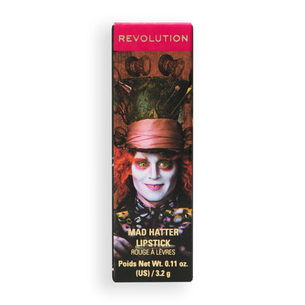 Makeup Revolution x Alice in Wonderland Mad Hatter Lipstick Fuchsia Pink