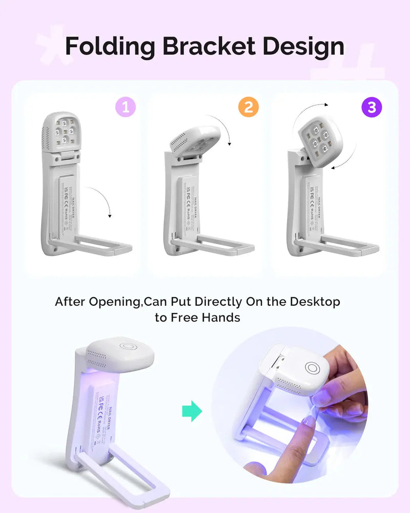 MelodySusie Foldable & Standable 2-in-1 Design LED/UV Nail Lamp