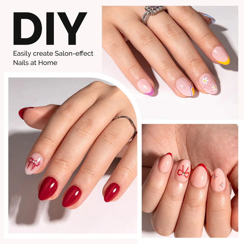 MelodySusie Half Matte Clear Acrylic Full Cover Nail Tips Extra Short Almond