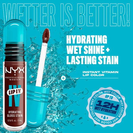 NYX Professional Makeup Lip IV Hydrating Lip Gloss Mocha Me Wet