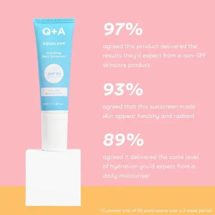 Q+A Squalane Hydrating Face Sunscreen SPF 50