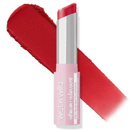 Wet n Wild Cloud Pout Soft Blur Matte Lipstick Little Red Rosette