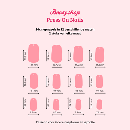 Boozyshop Press On French Nails Flowers Multicolor