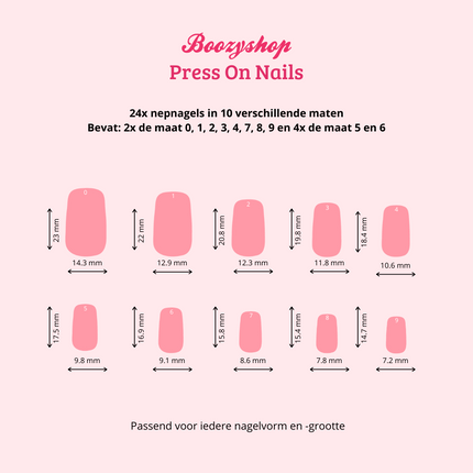 Boozyshop Press On French Nails Metallic Pearlescent