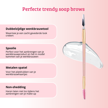 Boozyshop Soft Pink & Gold Brow Sculpting Duo Brush