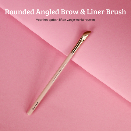 Boozyshop Soft Pink & Gold Rounded Angled Brow & Liner Brush