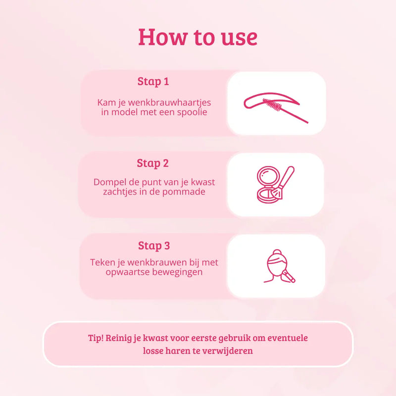 Boozyshop Soft Pink & Gold Square Angled Brow Brush