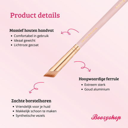 Boozyshop Soft Pink & Gold Straight Angled Brow & Liner Brush