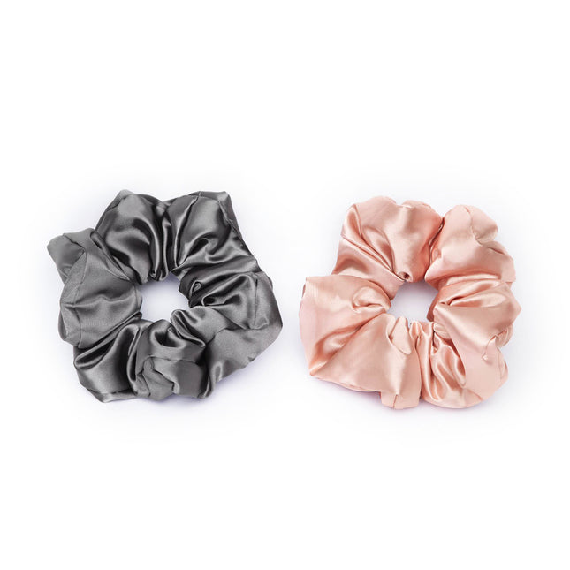 Kitsch Satin Sleep Pillow Scrunchies Blush / Gray