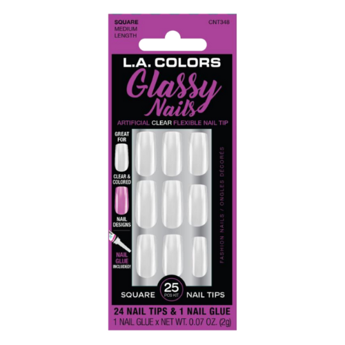 LA Colors Glassy Nails Medium Length Square