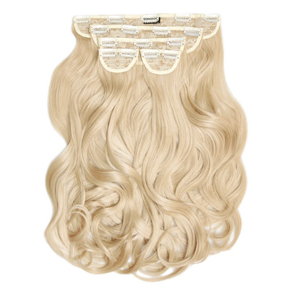 Lullabellz Super Thick 22 Inch 5 Piece Blow Dry Wavy Clip In Hair Extensions Light Blonde