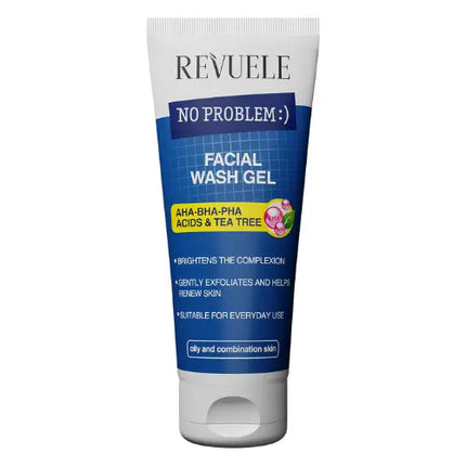 Revuele No Problem Facial Wash Gel AHA-BHA-PHA Acids and Tea Tree