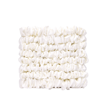 Veganboost Small Satin Scrunchies White