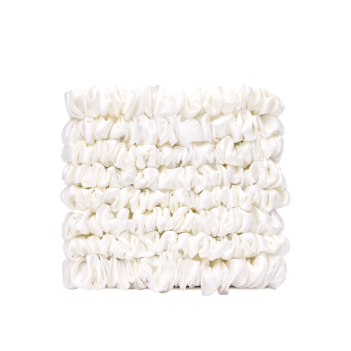 Veganboost Small Satin Scrunchies White