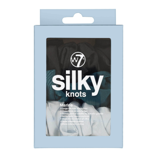 W7 Cosmetics Silky Knots Hair Scrunchies 3 Pack Marine